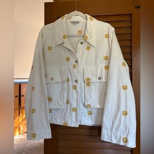 Davi & Dani White Jacket with Yellow Daises